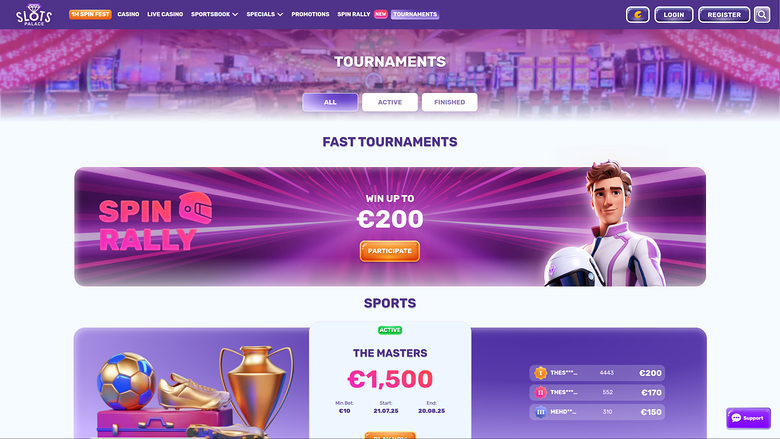 SlotsPalace Casino — Tournaments