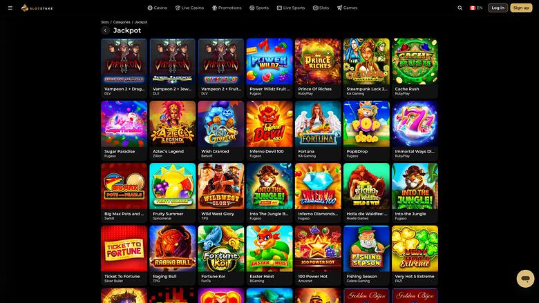 SlotStake Casino — Jackpot games