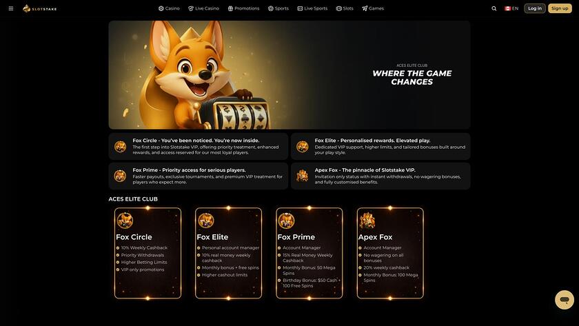 SlotStake Casino — VIP section