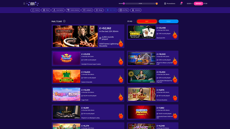 SlotStars — Hot or cold
