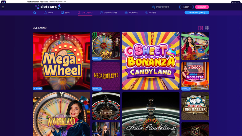 SlotStars — Live dealer lobby
