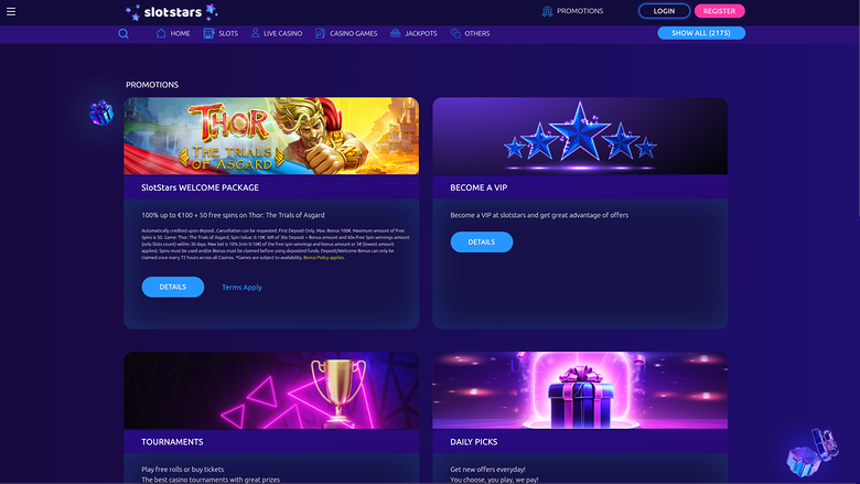 SlotStars — Promotions page