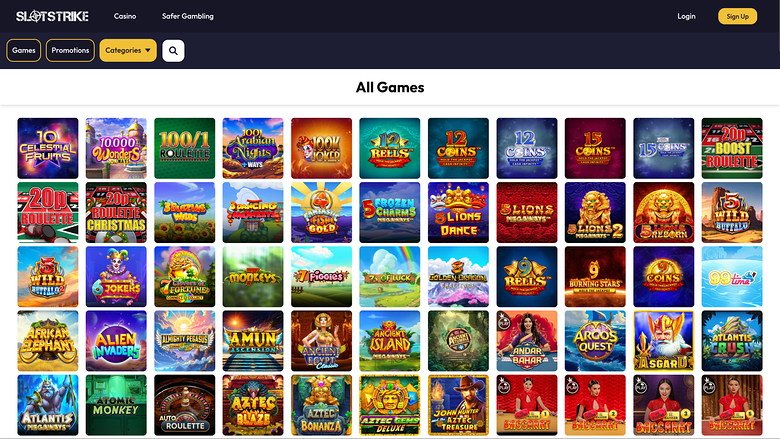 SlotStrike Casino — Games lobby