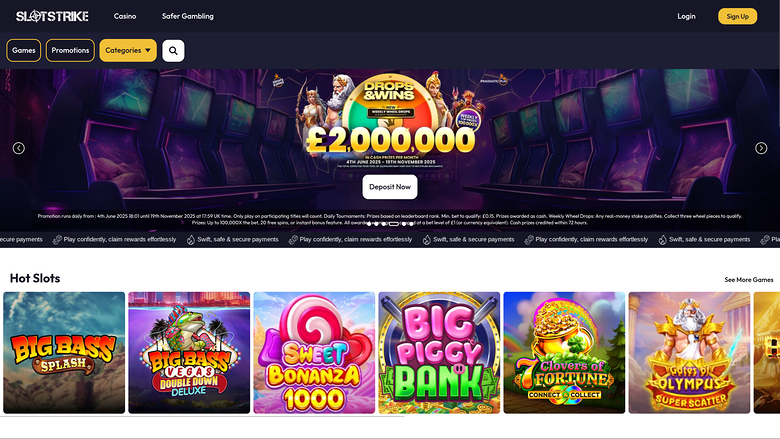 SlotStrike Casino — Homepage