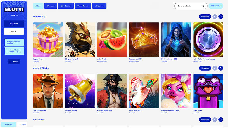 Slotti Casino — Games lobby