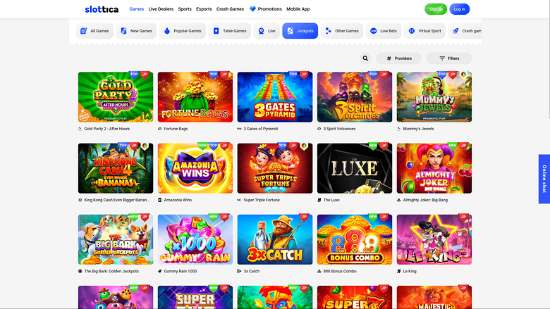 Slottica Casino — Jackpot games