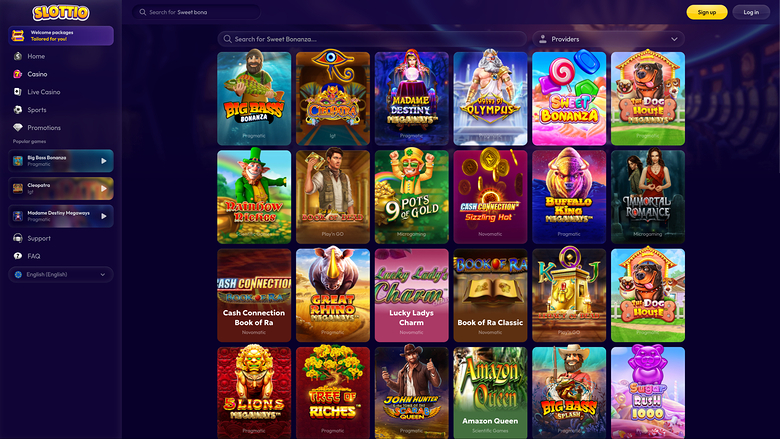 Slottio Casino — Games lobby
