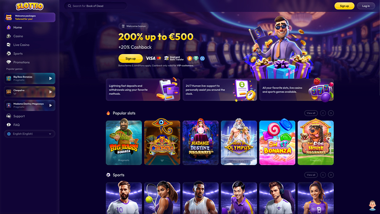 Slottio Casino — Homepage