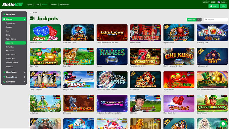 SlottoJam Casino — Jackpot games
