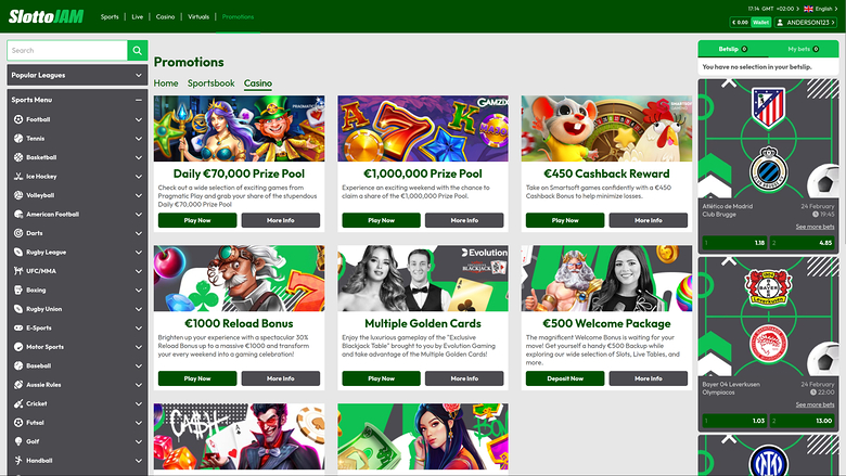SlottoJam Casino — Promotions page