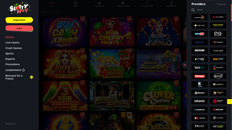 SlottyWay Casino — Games by studio
