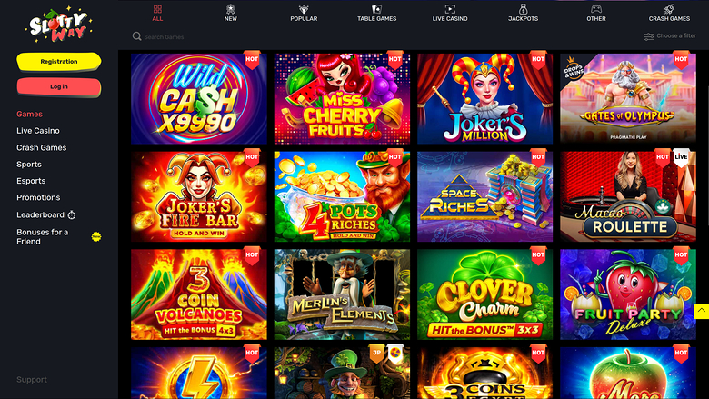SlottyWay Casino — Games lobby