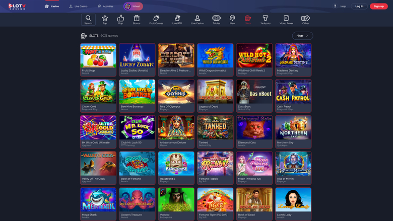 SlotV Casino — Games lobby
