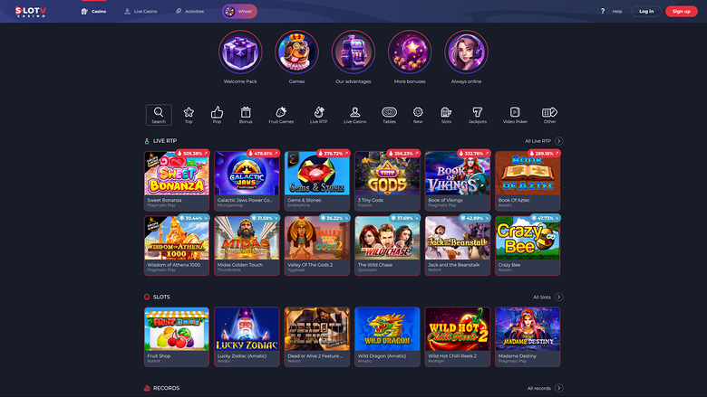 SlotV Casino — Homepage