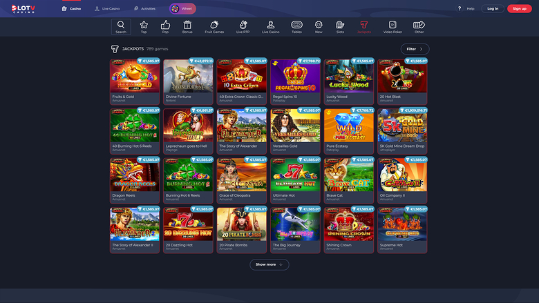 SlotV Casino — Jackpot games
