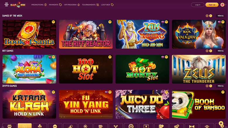 SlotVibe Casino — Games lobby