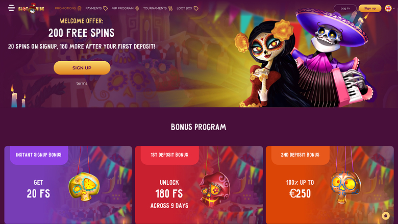 SlotVibe Casino — Promotions page
