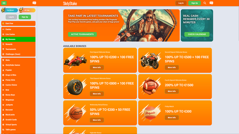 SlotyStake — Promotions page