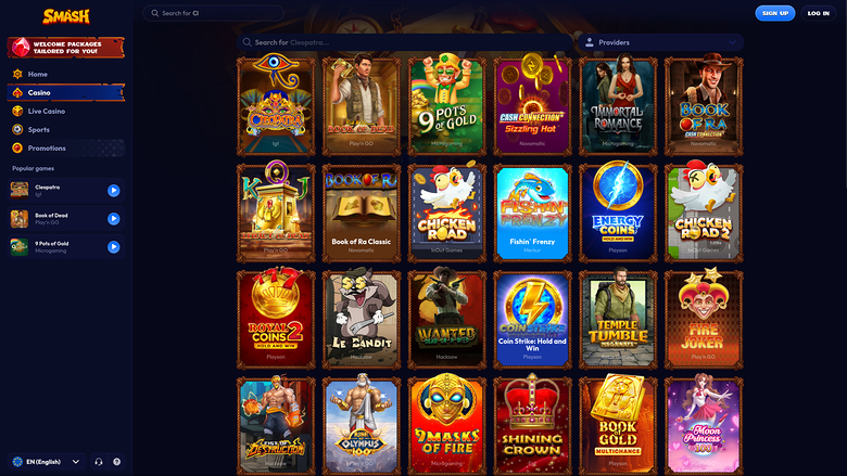 Smash Casino — Games lobby