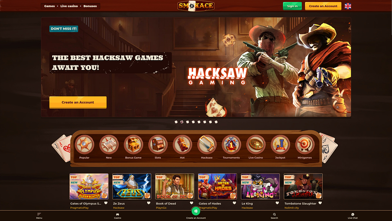 SmokAce Casino — Homepage