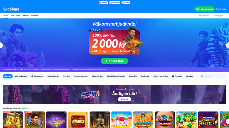 Snabbare Casino — Homepage