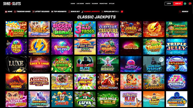 Sons of Slots Casino — Jackpot games