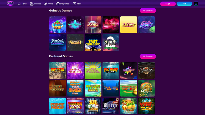 Space Wins — Games lobby