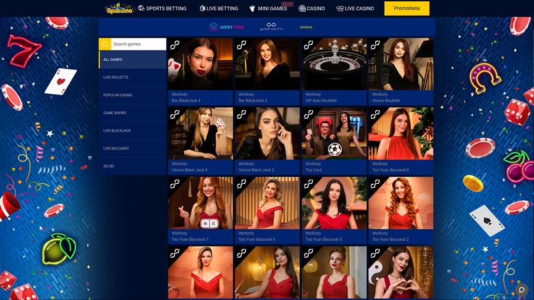 Spassino Casino — Live dealer lobby
