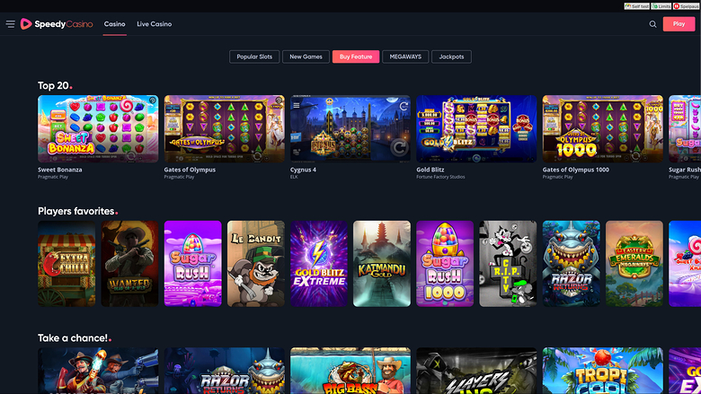 Speedy Casino — Feature buy