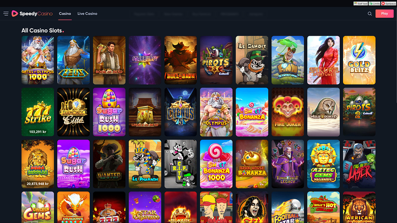 Speedy Casino — Games lobby
