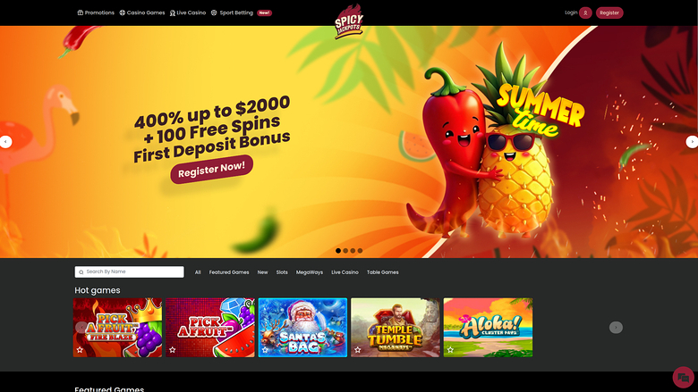 SpicyJackpots Casino — Homepage