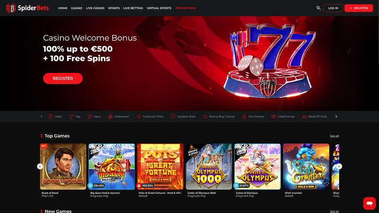 SpiderBets Casino — Hp