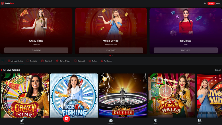 SpiderBets Casino — Livedealer