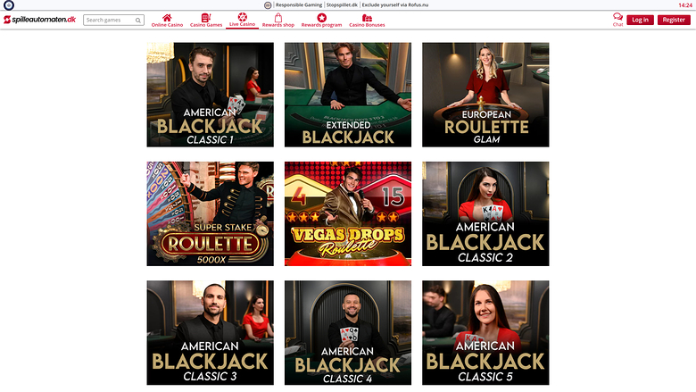 Spilleautomaten Casino — Live dealer lobby