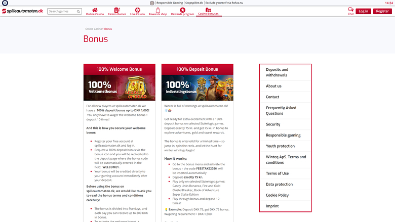 Spilleautomaten Casino — Promotions page