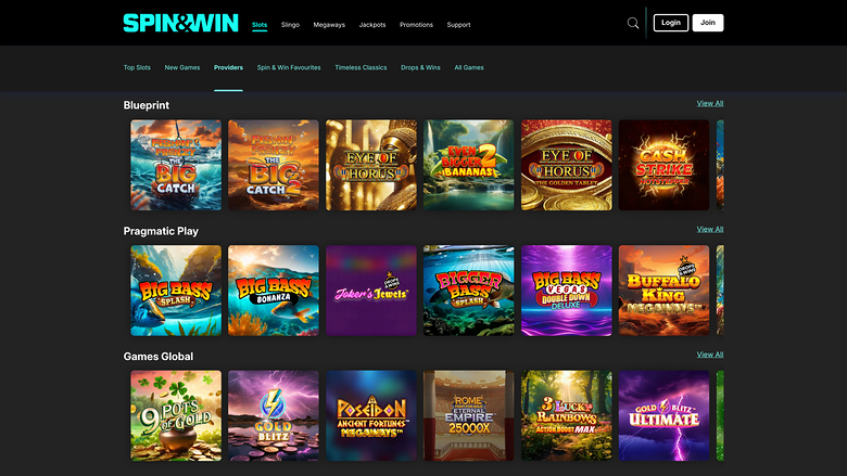 Spin and Win Casino — Games by studio