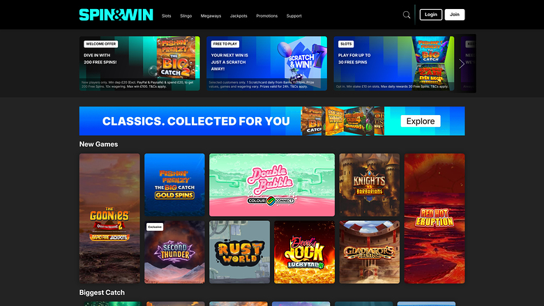 Spin and Win Casino — Homepage