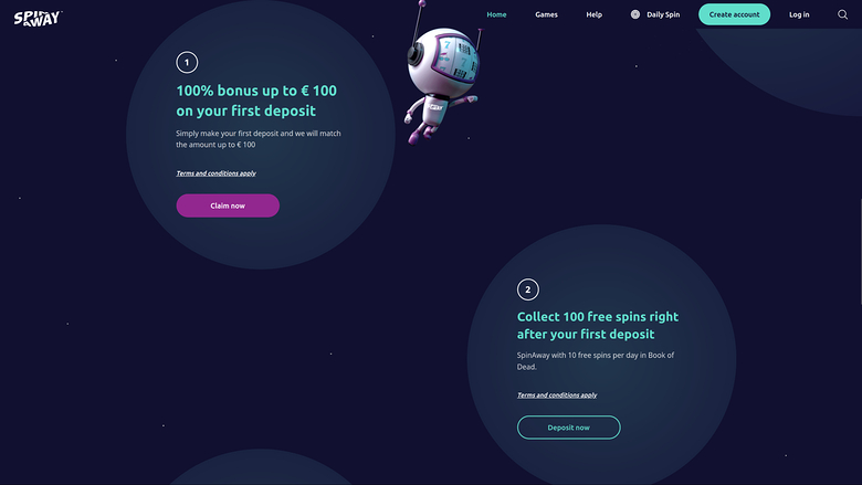 Spin Away Casino — Promotions page