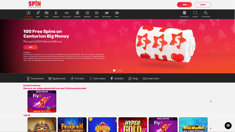 Spin Casino — Homepage
