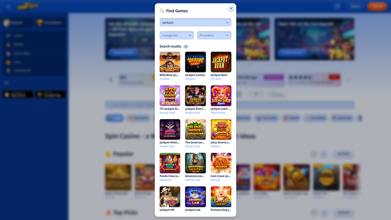 Spin City — Jackpot games
