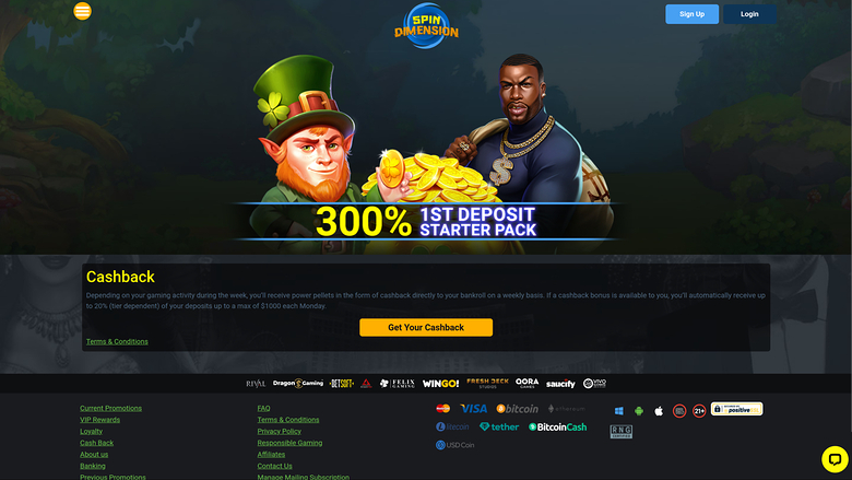 Spin Dimension Casino — Cashback