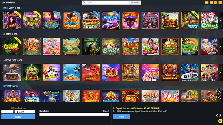 Spin Dimension Casino — Games by studio