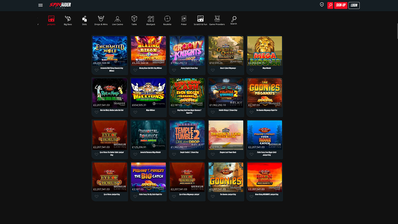 Spin Rider Casino — Jackpot games