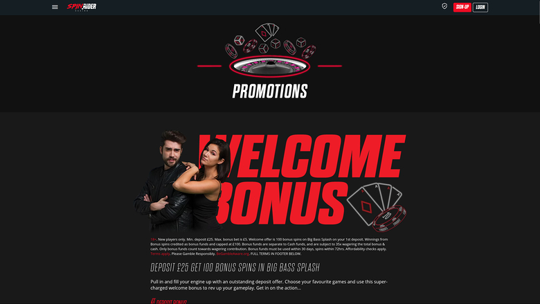Spin Rider Casino — Promotions page