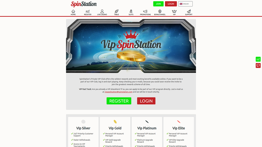 Spin Station Casino — VIP section