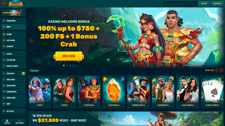 Spinanga Casino — Homepage