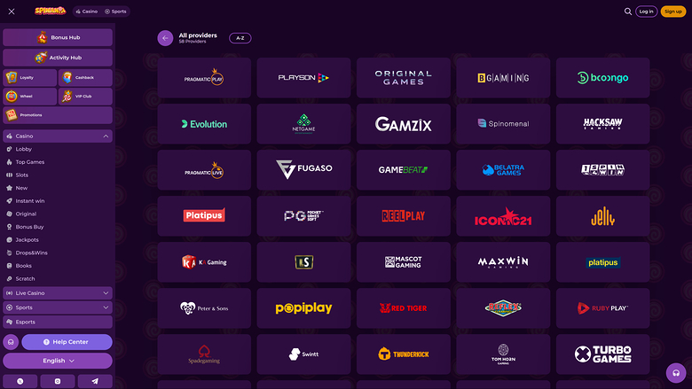 Spinania Casino — Developers