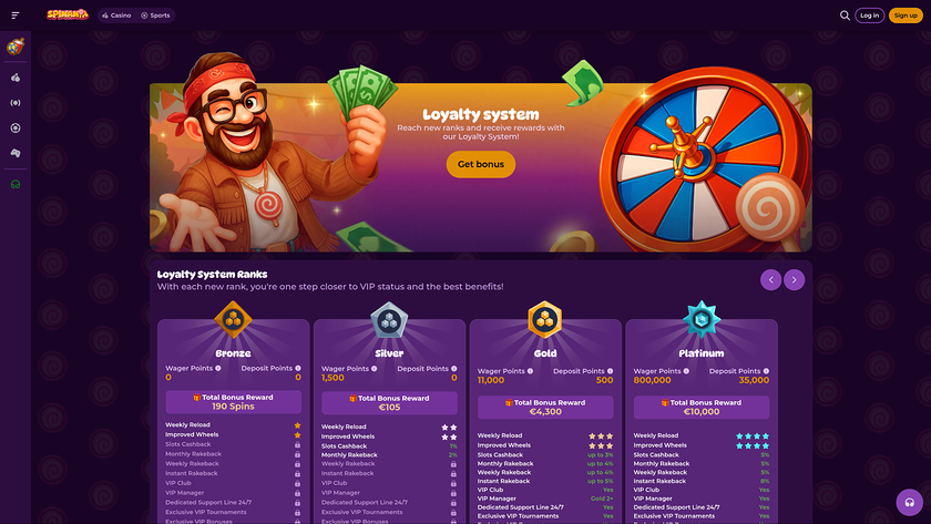 Spinania Casino — VIP section
