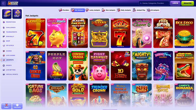 Spinbara Casino — Jackpot games