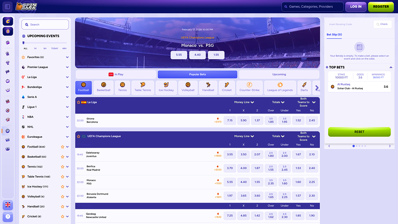Spinbara Casino — Sportsbook